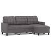 vidaXL 3-personers sofa med fodskammel 180 cm kunstl&aelig;der gr&aring;