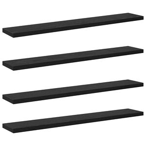 vidaXL Boghylde Br&aelig;t 3 niveauer 4 stk. 60 x 10 x 1,5 cm Sort