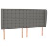 vidaXL sengegavl med kanter 203x23x118/128 cm stof m&oslash;rkegr&aring;