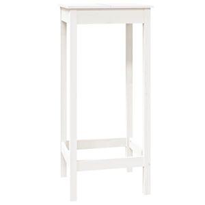 vidaXL barbord 50x50x110 cm massivt fyrretr&aelig; hvid