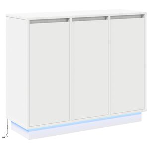 vidaXL LED Sideboard Hvid 90 x 32 x 75 cm Konstrueret tr&aelig;