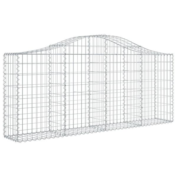 vidaXL buede gabionkurve 11 stk. 200x30x80/100 cm galvaniseret jern