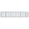 vidaXL gabionkurv med cover 550x100x100 cm galvaniseret jern