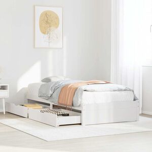 vidaXL sengeramme uden madras 75x190 cm massivt fyrretr&aelig; hvid