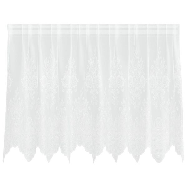 vidaXL Lace Gardin med gardiner Blomstret Hvid 80 x 200 cm Polyester