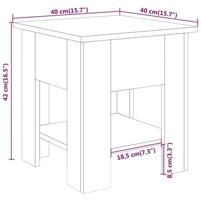 vidaXL sofabord 40x40x42 cm konstrueret træ betongrå