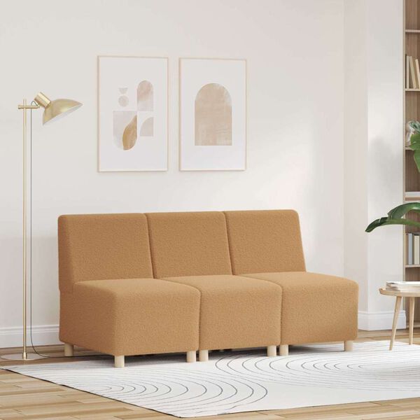 vidaXL Modulsofa enhed uden arme 3 pcs Beige 55 x 74 x 82 cm