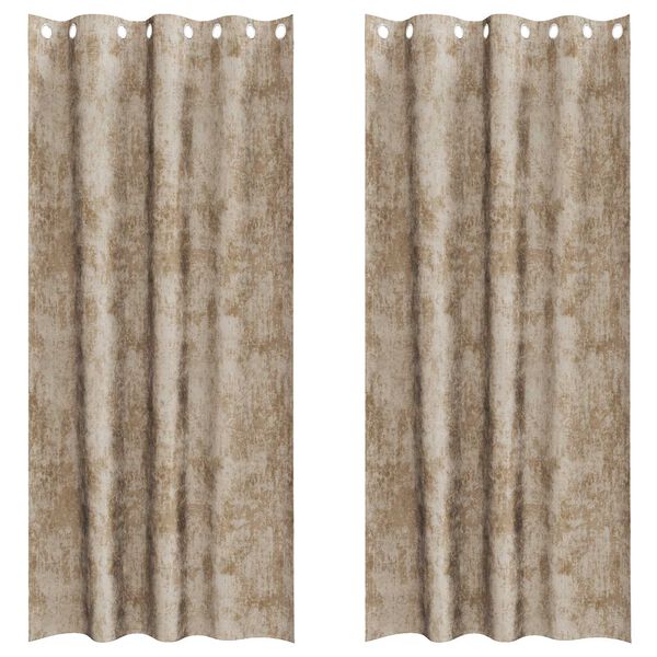 vidaXL Velour Gardiner 2 pcs champagnefarvet 225 x 140 cm Fl&oslash;jl