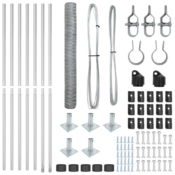 vidaXL Hegnsp&aelig;l S&oslash;lv 10 x 1,2 m (50 mm mesh) St&aring;l