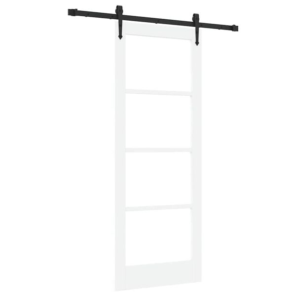 vidaXL Skydedør ORKDAL Hvid 78 x 202 cm Massivt fyrretræ og glas