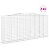 vidaXL buede gabionkurve 10 stk. 400x50x180/200 cm galvaniseret jern