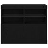 vidaXL LED Sideboard Sort 81 x 37 x 66,5 cm Konstrueret tr&aelig;