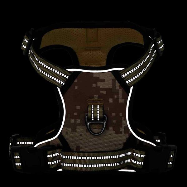 vidaXL hundesele med refleksstriber str. M justerbar camouflagebrun