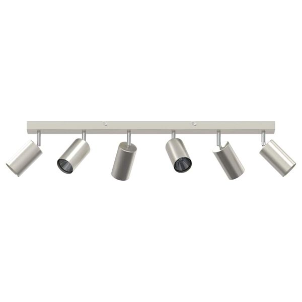 vidaXL Loftsspot med spotlights Nikkel 73 x 5,5 x 16,5 cm Metal