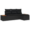 vidaXL Havesofa S&aelig;t 4 stk. Sort polyrattan