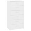 vidaXL kommode med 6 skuffer 50x34x96 cm konstrueret tr&aelig; hvid