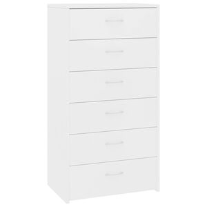 vidaXL kommode med 6 skuffer 50x34x96 cm konstrueret tr&aelig; hvid