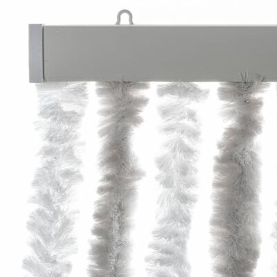 vidaXL flueforhæng 56x200 cm chenille lysegrå og hvid