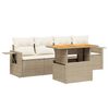 vidaXL sofas&aelig;t til haven 5 dele med hynder polyrattan beige