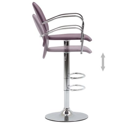 vidaXL barstole med armlæn 2 stk. kunstlæder lilla