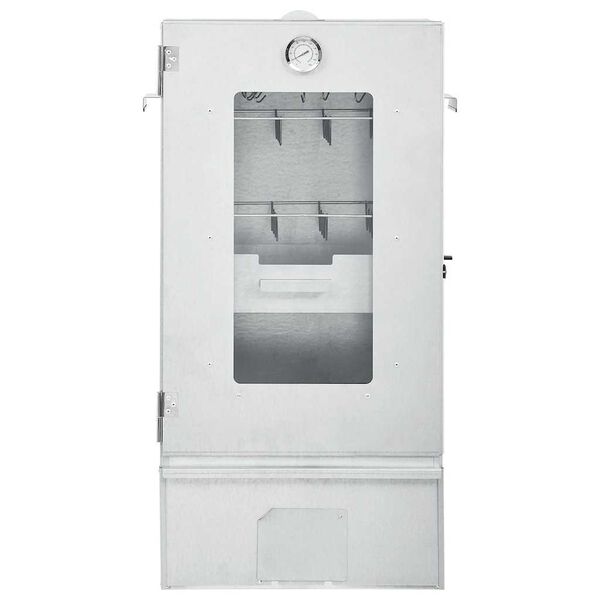 vidaXL rygeovn med bord galvaniseret st&aring;l