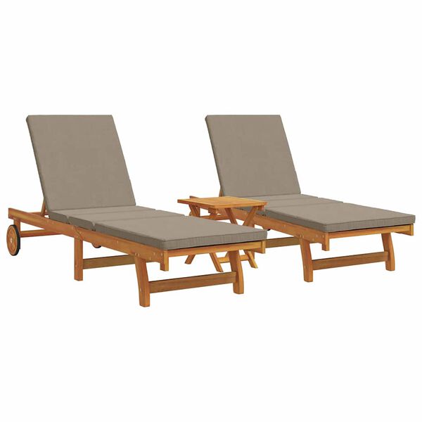vidaXL Solstol 2-person 3 pcs Brun Massivt Akacietr&aelig;