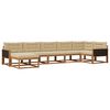 vidaXL Udend&oslash;rs sofagruppe med pude 7 pcs Naturlig og Beige