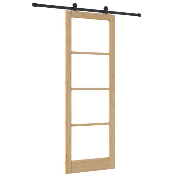 vidaXL Skyded&oslash;r ORKDAL Naturlig og sort 83 x 232 cm