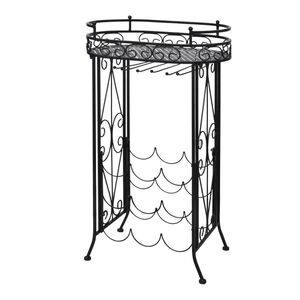 vidaXL vinreol med glasholder 9 flasker metal