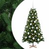vidaXL Kunstigt juletr&aelig; med julekugle 120 cm 150 LED'er Varm hvid PVC