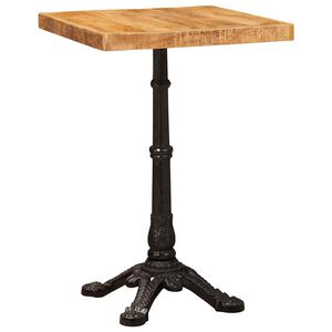 vidaXL Bistrobord 50 x 50 x 76 cm Massivt mangotr&aelig; Brun Firkantet