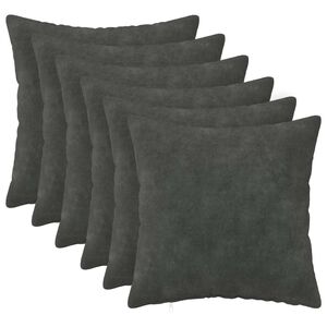 vidaXL Pude 6 stk. HEERLEN Antracit 30 x 30 cm Mikrofiber Fleece