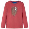 Lang&aelig;rmet T-shirt til b&oslash;rn str. 140 r&oslash;d