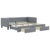 vidaXL daybed med udtr&aelig;k og skuffer 100x190 cm stof lysegr&aring;