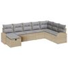 vidaXL Havesofa S&aelig;t med pude med opbevaring 8 pcs Beige Poly rattan
