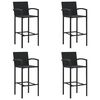 vidaXL barstole 4 stk. polyrattan sort