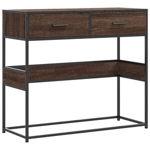 vidaXL konsolbord 90x35x80 cm konstrueret tr&aelig; brun egetr&aelig;sfarve