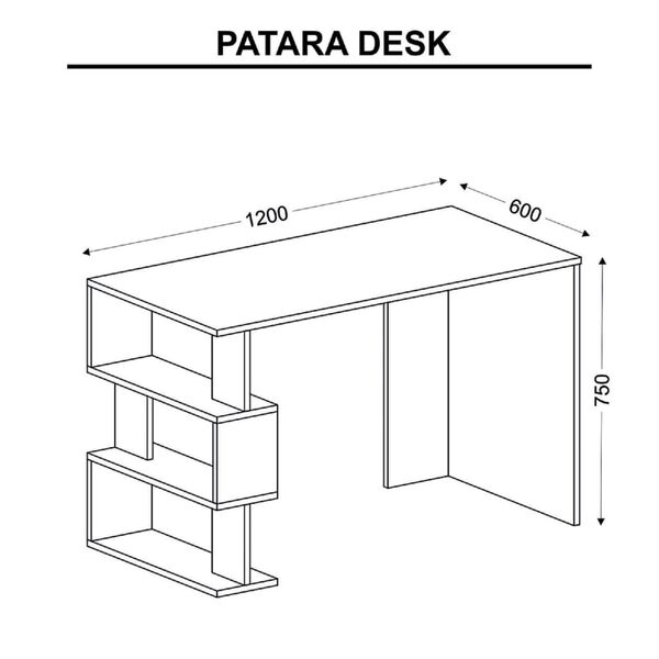 Homemania computerbord Patara 120x60x75 cm hvid og antracitgr&aring;