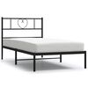 vidaXL sengeramme med sengegavl 100x200 cm metal sort