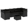 vidaXL sofas&aelig;t til haven 8 dele med hynder polyrattan sort