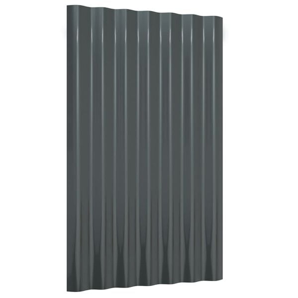 vidaXL tagplader 36 stk. 60x36 cm galvaniseret st&aring;l antracitgr&aring;