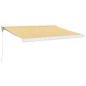 vidaXL foldemarkise manuel betjening 3x2,5 m stof aluminium gul hvid