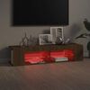 vidaXL tv-bord med LED-lys 135x39x30 cm brun eg
