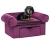 vidaXL hundesofa med skuffe 75x50x38 cm plys bordeauxfarvet