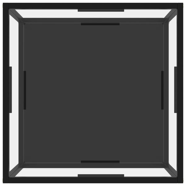 vidaXL sofabord 60x60x35 cm hærdet glas transparent og sort