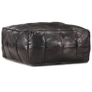 vidaXL puf 60 x 60 x 30 cm &aelig;gte gedeskind sort
