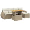 vidaXL sofas&aelig;t til haven 6 dele med hynder polyrattan beige