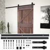 vidaXL Skyded&oslash;r 90 x 210 cm Massivt fyrretr&aelig; Naturfarvet og sort