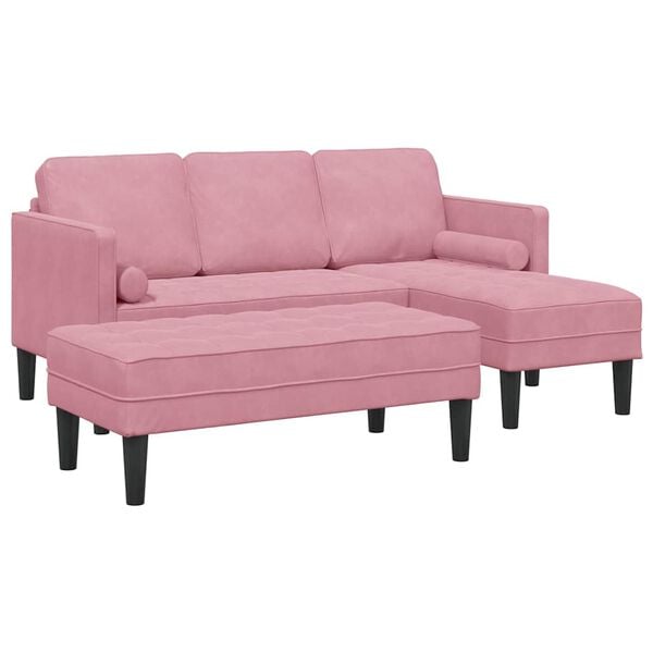 vidaXL Sofa S&aelig;t med pude 2 pcs Lyser&oslash;d Polyester