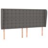 vidaXL sengegavl med kanter 183x23x118/128 cm kunstl&aelig;der gr&aring;